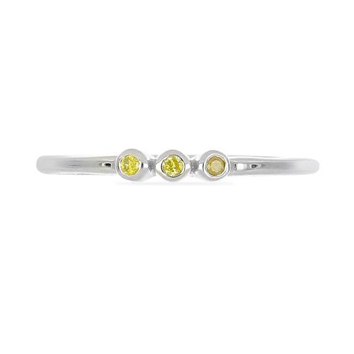 BUY NATURAL YELLOW DIAMOND DOUBLE CUT GEMSTONE RING IN 925 SILVER